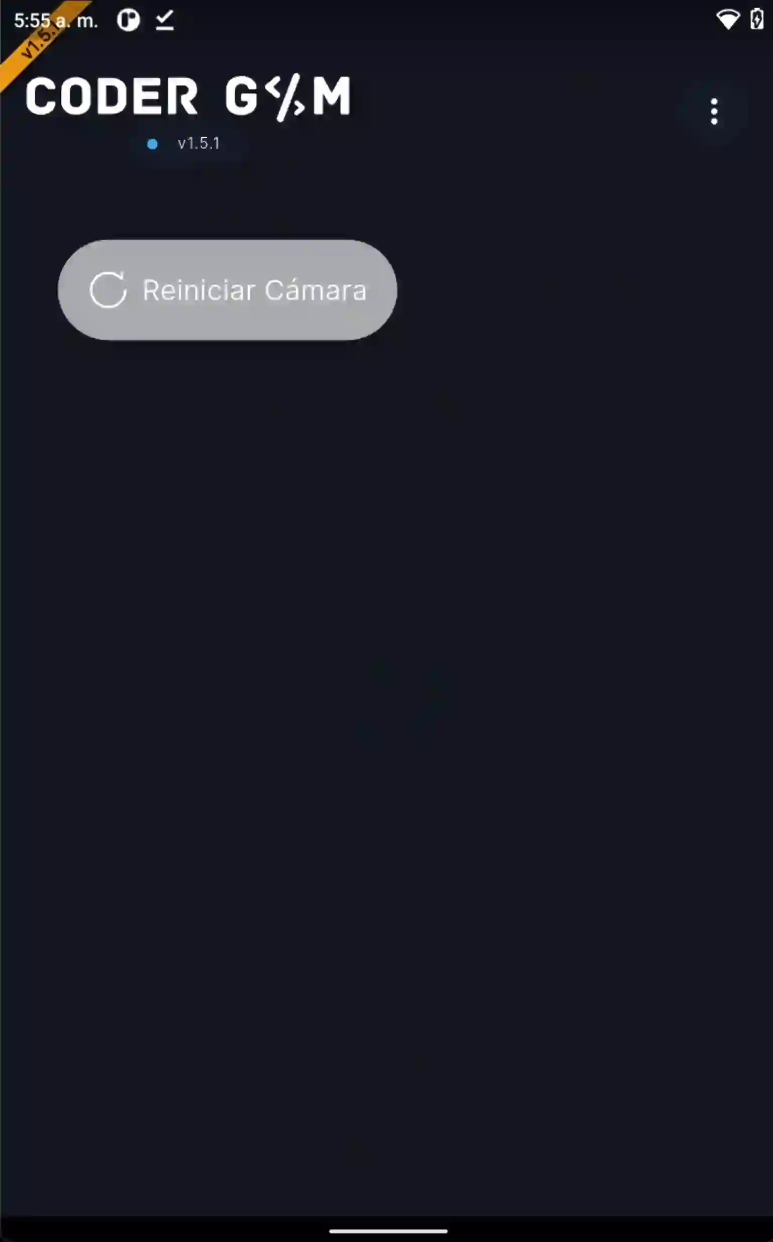 Pantalla de cámara activa en funcionamiento