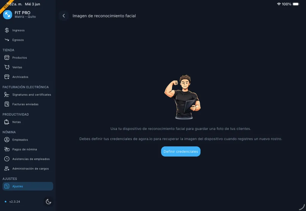 Sección de Imagen de reconocimiento facial sin credenciales